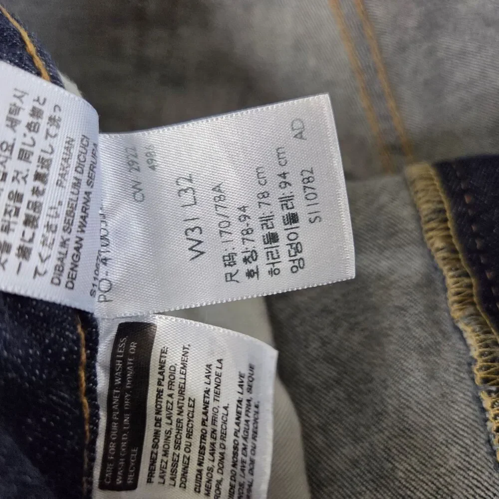 Levi's 541 Jeans Mens 31x32 Athletic Taper Fit Distressed Dark Wash Denim Blue